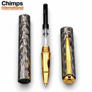 Bolígrafo de Acero de Damasco Chimps International con Clip de Bolsillo de Latón, Diseño Tradicional Forjado, el Mejor Regalo de Navidad - Product Image 3