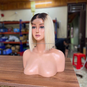 Perruques en cheveux humains vierges Bob, très demandées, cheveux vietnamiens bruts ultra-lisses, soyeux et doux, avec dentelle frontale HD transparente - Product Image 3