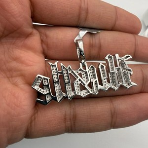 Colgante de Lujo con Letra Personalizada VVS, Diamante Moissanite, Plata de Ley 925, Micro Pavé, Estilo Hip Hop, para Uso Unisex - Product Image 5