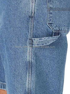 Shorts Bermuda en jean délavé pour homme, taille mi-haute, fermeture boutonnée, style décontracté avec poches, tissu 100% coton tissé - Product Image 2