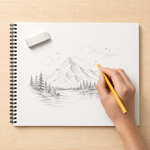 Carnet de croquis Hawamahal A4, 125 g/m², 50 feuilles, reliure spirale, papier sans acide pour dessin au crayon et au fusain - Product Image 5