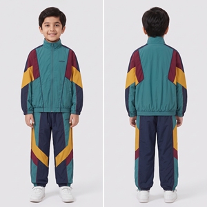Bulk Manufacturer Girls Reflective Safety <b>Waterproof</b> Breathable Color Windbreaker Tracksuit - Product Image 5