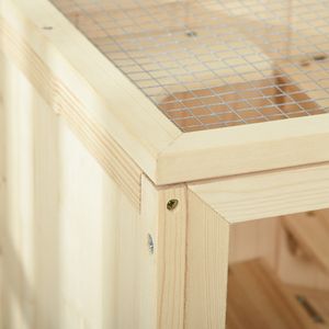 Gabbia per criceti in legno a 3 livelli con porta d'ingresso apribile mensola di stoccaggio di piccoli animali per topi ratti Pet case mobili - Product Image 5