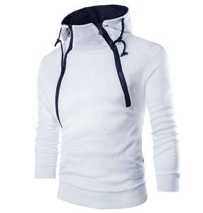 Sudadera con capucha y cremallera lateral, estilo slim fit, ropa técnica urbana para hombre, en oferta. - Product Image 4