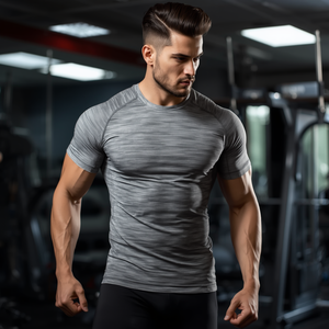 เสื้อยืดกีฬาแบบรัดรูป แห้งเร็ว ระบายอากาศดี เหมาะสำหรับการฝึกซ้อมและออกกำลังกาย กระชับพอดีตัว  รับผลิตแบบ OEM ODM ตามความต้องการ - Product Image 2