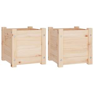 2 pezzi fioriere da giardino in legno massello 12.2 "x 12.2" x 12.2 "per vasi e fioriere - Product Image 2