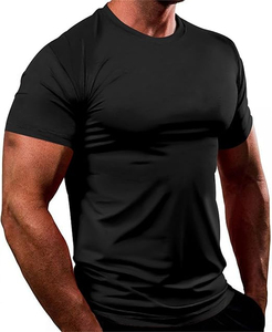 Camiseta Deportiva Ligera para Hombre, de Poliéster, Corte Ajustado, Antiarrugas, Secado Rápido, Transpirable, Elástica, para Gimnasio - Product Image 6