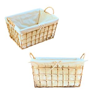 High-Quality Natural Water Hyacinth Seagrass Rattan Bamboo <b>STORAGE</b> <b>BASKET</b> with Frame and Cotton Liner for Home <b>Storage</b> - Product Image 1