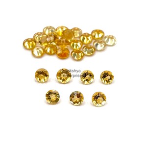 Citrine naturelle 7 mm, pierres précieuses rondes facettées, calibrées, pour la création de bijoux, prix de gros, approvisionnement en vrac - Product Image 2