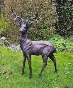 Statue de renne grandeur nature en bronze pour jardin, figurine animale personnalisée, sculpture de renne pour décoration au sol - Product Image 6
