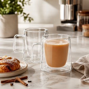 Tasse en verre borosilicate double paroi de 180 ml, faite à la main, sans plomb, isolée, pour café, thé, latte, expresso, réutilisable, en gros - Product Image 6