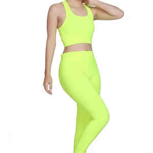 Conjunto de Yoga para Mujer, Leggings y Sujetador Deportivo, Personalizado, Ligero, Ecológico, Sin Costuras, Transpirable, de Secado Rápido, Cintura Alta Elástica - Product Image 4