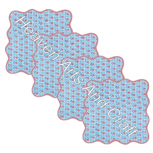 ผ้าเช็ดปากลายตารางพิมพ์ลายดอกไม้ทำจากผ้าฝ้ายอินเดียผ้าเช็ดปากทรงหอยเชลล์ทำจากผ้าฝ้าย100% - Product Image 1