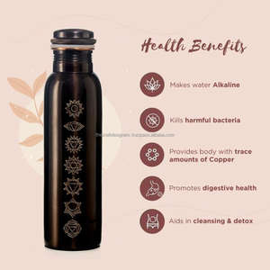 Customized Water <b>Bottle</b> Copperware Antique And Natural Copper Excellent <b>Bottles</b> Ayurvedic Certified Copper <b>Bottle</b> Good Health - Product Image 3