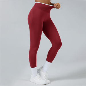 Leggings Deportivos de Cintura Media para Mujer, Pantalones de Yoga sin Costuras, Elásticos, para Gimnasio, Fitness, Entrenamiento, Diseño Sólido, para Correr, Spandex/Poliéster - Product Image 4