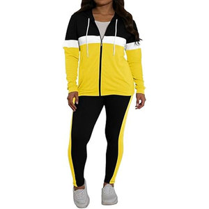 Ensemble deux pièces vintage 100 % coton coupe ample pour femme, manches longues, survêtement zippé avec pantalon de jogging - Product Image 5