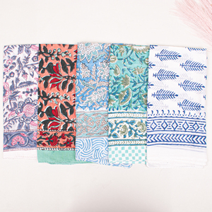 Foulard carré en coton à motifs floraux ethniques, respirant, pour le printemps et l'été, multi-usages, bandanas colorés teints naturellement - Product Image 4