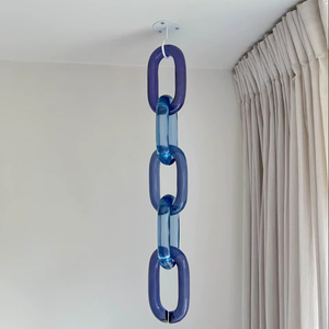 Adorno de pared y techo con cadena de resina acrílica azul decorativa para interiores, para decoración de hogar, oficina, restaurante y espacios comerciales. - Product Image 1