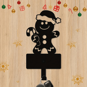 2 ganci portachiavi in metallo a forma di omino di pan di zenzero natalizio per decorazioni da parete - Novità di CIFbuy - Product Image 3