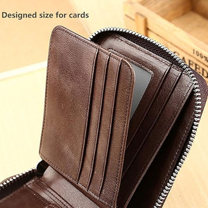 Custom Logo RFID Blocking Genuine Leather Bifold <b>Wallet</b> High Capacity Multi-Card Slot Leather <b>Wallet</b> RFID Protection - Product Image 5