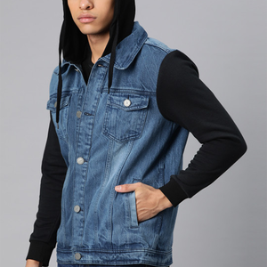 OEM <b>Mens</b> Denim Jean <b>Jacket</b> Casual Outwear Fall <b>Jacket</b> Denim Button up Coat Oversize Denim <b>Jacket</b> for <b>Men</b> acidwash fashion casual - Product Image 4