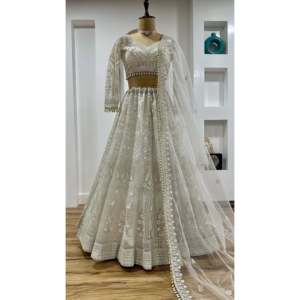 Ropa de Boda Elegante Hilo Trabajo Lehenga Choli para Fiestas y Celebraciones - Product Image 6