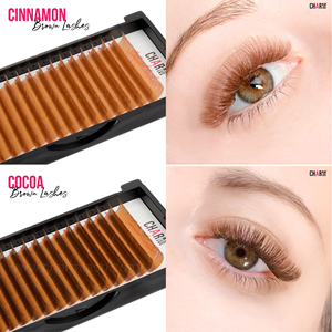 Extensions de cils Charmlash en gros, extensions de cils brun foncé, extensions de cils en vison volume, extensions de cils colorées, emballage personnalisé - Product Image 1