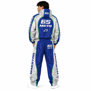 Custom <b>Nylon</b> Hooded Tracksuit Men Color Block Windbreaker <b>Jogger</b> Set Private Label Two Piece Waterproof Windproof Jackets Pants - Product Image 4