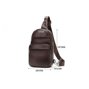 Bolso Bandolera Unisex con Cierre de Cremallera y Broche, Impermeable, de Cuero PU, Tamaño Pequeño, para Uso en Exteriores y Negocios - Product Image 6