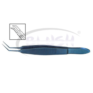 Pinzas de Capsulorrexis Anguladas de Titanio Utrata, Instrumento Oftálmico Microquirúrgico para Cataratas, Certificado CE ISO por Blush Surgical - Product Image 2