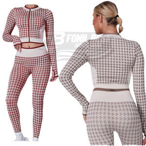 Ensemble 2 pièces pour femmes : Haut de sport côtelé respirant sans couture à taille haute élastique et Legging de yoga – Conception personnalisée OEM - Product Image 5