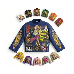 T-shirt pour homme en coton 100% à manches courtes, surdimensionné, style streetwear, avec motif flamme, personnalisable en gros - Product Image 1