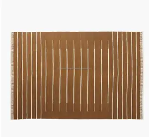 Tapis indien 8x10 bohème en coton marron écologique Tapis de designer Runner Collection de meilleure qualité