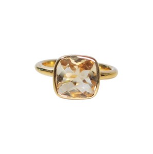 10 MM Citrine <b>Cushion</b> Shape Gemstone Women <b>Ring</b> - Fashion Gold Plated <b>Rings</b> - Wholesale Bulk Price <b>Ring</b> - Product Image 2