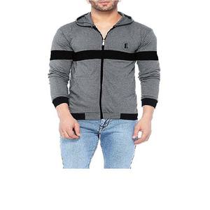 Sudadera con capucha y cremallera con estampado retro, 80% algodón, 20% poliéster, nueva sudadera de invierno para hombre, de algodón y forro polar. - Product Image 1