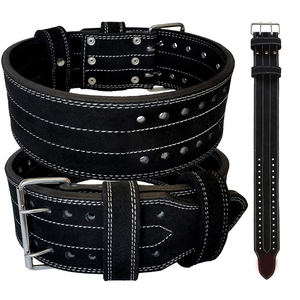 Durable Gym Weightlifting Leather Belt <b>Training</b> Powerlifting Support <b>Strength</b> Workout Heavy Duty Equipment Gear - Product Image 3