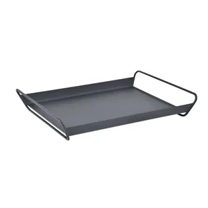 Bandeja Metálica Hecha a Mano de Estilo Moderno, Plato Decorativo Elegante y Contemporáneo para Diseño Temático de Hostelería, Seguro y Plateado - Product Image 2