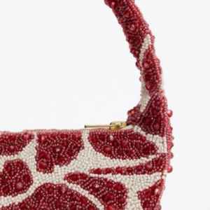 Bolso de Mano de Lujo con Cuentas Rojas Hecho a Mano para Mujer, con Perlas, Bolso de Fiesta de Diseñador de Moda - Product Image 2