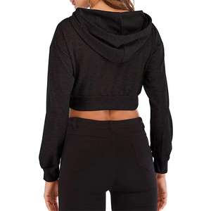 Sudadera Corta de Invierno para Mujer, con Capucha y Cordón Ajustable, Moderna, Ligera, 100% Algodón Felpa, Ecológica y Personalizable - Product Image 3