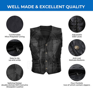 Premium Quality Leather <b>Vest</b> For Online Sale Top Selling Leather <b>Vest</b> Wholesale Price Leather <b>Vest</b> - Product Image 3