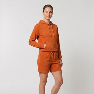 Conjunto de Sudadera con Capucha y Pantalones Cortos de Forro Polar para Mujer / Conjunto de Sudadera con Capucha y Pantalones Cortos para Dama, Sudadera de Manga Larga y Pantalones Cortos Deportivos para Mujer - Product Image 4