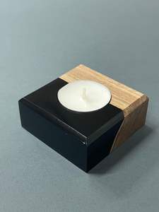 Portavelas de Madera Negra y Resina Hecho a Mano, Disponible en Muchos Colores y Tamaños para Regalos de Ramadán y Eid, Craftera Exports - Product Image 3