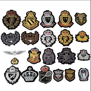 Handmade Embroidery Fully Customized Blazer Badge High Quality Bullion Wire Blazer Uniforms Badge custom clothing <b>sew</b>-on style - Product Image 3