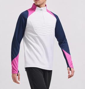 เสื้อแจ็คเก็ตบอมเบอร์คอร์ดูรอยแบบซิปครึ่งตัว ยูนิเซ็กซ์ ตัดต่อสีสัน ป้องกันลม ระบายอากาศได้ดี ผลิตจากผ้าโพลีเอสเตอร์/คอตตอนผสม เหมาะสำหรับใส่ลำลองในฤดูใบไม้ร่วง - Product Image 3