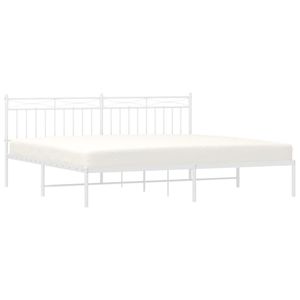 Base de Cama Rectangular Moderna de 76 x 80 Pulgadas, de Acero Blanco - Product Image 3