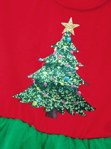 4-16 Enfants Filles Costume de Noël à manches longues Imprimé Sapin de Noël Pompons Ornés Vert Robes Party Club Robes - Product Image 3