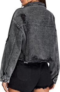 Chaquetas Transpirables 100% Algodón, Chaqueta Vaquera para Mujer, Chaqueta de Mezclilla de Manga Larga, Ropa de Mujer - Product Image 3