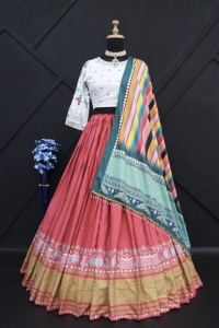Lehenga Choli de créateur pour femmes – Lehenga ethnique imprimé avec dupatta |   Vêtements de fête et de mariage - Product Image 5