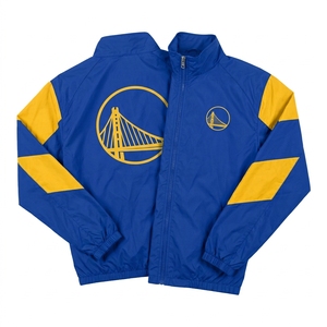 Chaqueta Deportiva Personalizada con Bloques de Color Azul y Amarillo para Hombre, Chaqueta Cortavientos con Cremallera, Chaqueta Deportiva con Logotipo Bordado en la Parte Delantera - Product Image 5