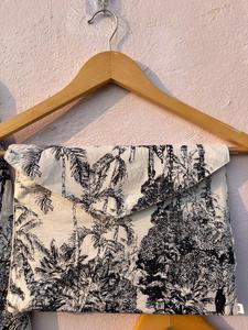 Women Cotton Tropical Print Pajama Set Long Sleeve <b>Button</b> Down Night <b>Suit</b> With Pouch Soft Breathable Sleepwear Set - Product Image 5